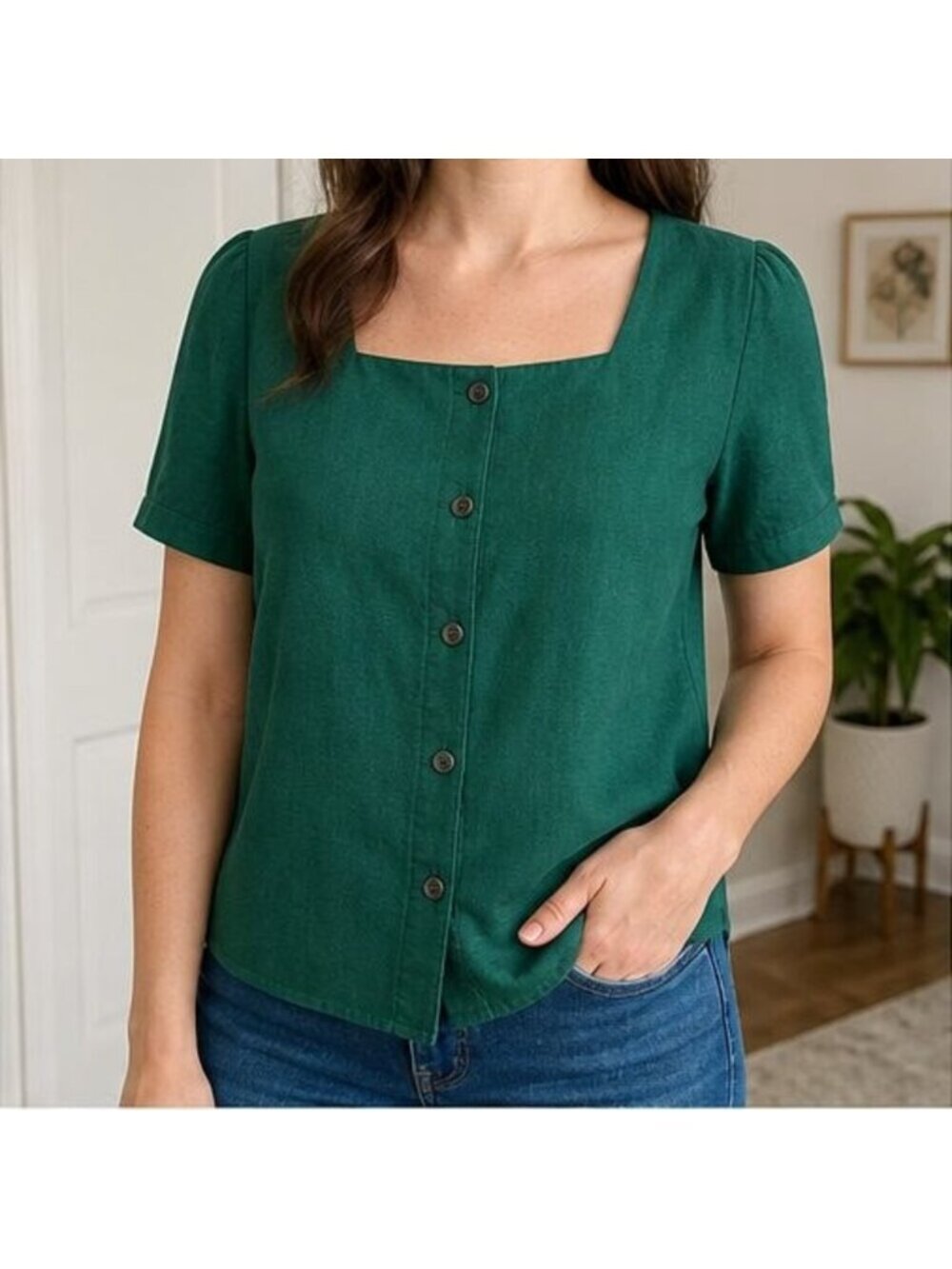 Emerald Puff Sleeve Top
